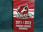 Phoenix Coyotes Hockey 2011/2012 Pocket Schedule ALTERNATE Edition 3 3 