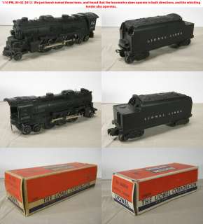 Lionel Steam Engine #2026 2 6 4 Locomotive W/Box and 6466W Whistle 