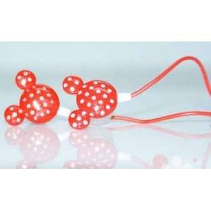  Mickey Mouse Style Music Player Earphones/Headphones(Red 