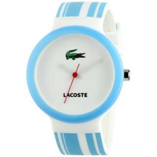 Lacoste Womens 2010541 GOA Blue Bezel on White and Blue Strap Watch 