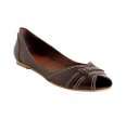 kors michael kors kors dark brown leather thames peep toe flats