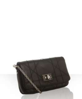Christian Dior black leather Granville handstitched shoulder bag 