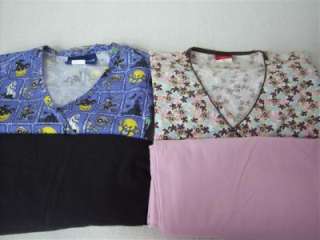 Medical Dental Scrubs Lot of 8 Print Design Outfits Sets Size SMALL SM 