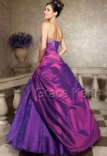 2012 New Stock Luxurious wedding dress Stunning Purple Evening Prom 