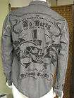 NWT ED HARDY Mens Denim Studded Tattoed For Life Button Down Shirt 