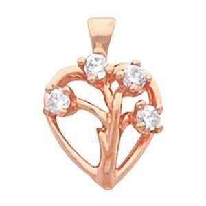 18K Rose Gold Diamond Heart Pendant   0.20 Ct. Jewelry