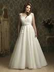   White Ivory lace organza Empire line Wedding Bridal Dress Prom Gown