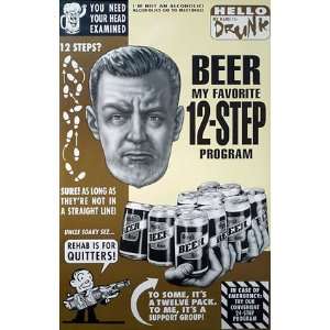  Twelve Step Program (Beer Humor) College Poster Print   24 