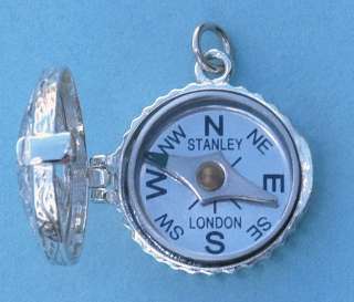   Pendant with Working Compass and Silver Chain  New in Box  