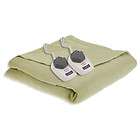 Sunbeam Electric Heated Warming Blanket Soft Woven Queen Size Sage 