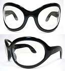 BIG Gothic GOTH INDUSTRIAL Bono BUGEYE Bug Eye WRAP Sunglasses Black 