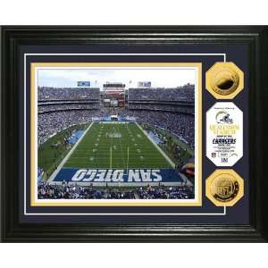  San Diego Chargers Qualcom Stadium Framed 24KT Gold Coin 