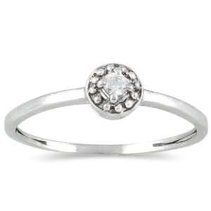   05 Carat Diamond Antique Promise Ring in 10K White Gold SZUL Jewelry
