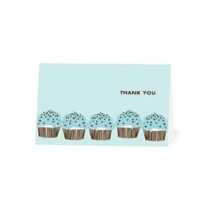  Thank You Cards   Cupcake Row Lightest Turquoise By Snow 
