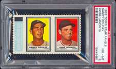 1962 Topps Stamps ★ Sandy Koufax ★Hobie Landrith PSA 8  