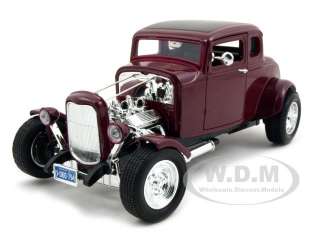 1932 FORD COUPE BURGUNDY 118 DIECAST MODEL CAR  
