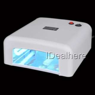 220V 36W White UV Lamp light + 3 Color UV GEL NAIL ART MANICURE with 