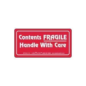  Contents Fragile Handle With Care Label, Paper, 2 x 4 
