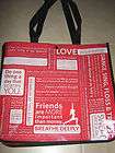   NEW LARGE SHOPPING BAG TOTE  RE USE  SNAP MANIFESTO YOGA RED