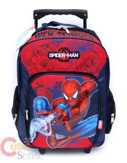 Marvel SpiderMan Large School Roller Backpack Lunch Bag Set  Web 