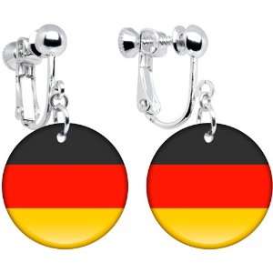 Germany Flag Clip on Earrings