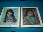 Bill Hampton Prints Native American Indian Girls Framed Charm 
