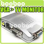   VGA to TV AV RCA S Video Adapter Converter BOX /w Power USB Cable VG1