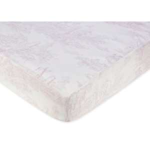 Pink French Toile Fitted Crib Sheet for Baby and Toddler Bedding Sets 