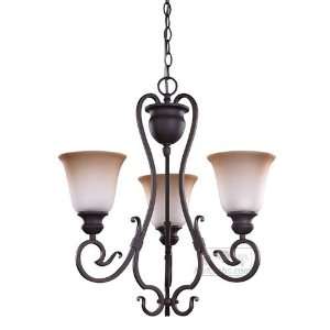 Heart island   19 3/4 3 light chandelier in oil rubbed bronze with sm
