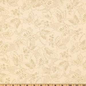  110 Wide Quilt Backing Butterfly Tan Fabric By The Yard 