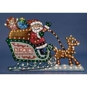   & Santa With Sleigh Lighted Christmas Yard Art Patio, Lawn & Garden