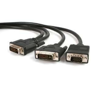   DVI I Male to DVI D Male and HD15 VGA Male Video Splitter Cable