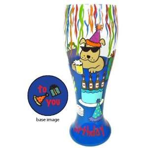  Cool Birthday Hand Painted Pilsner Beer Glass, Set of 2 