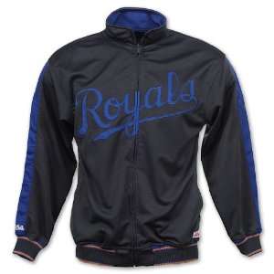   MLB Kansas City Royals Mens Full Zip Track Jacket, Black/Royal Blue