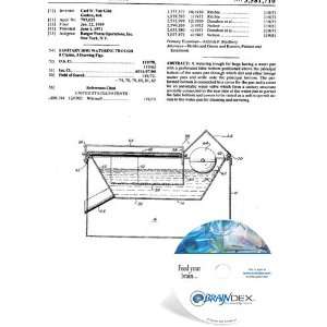   NEW Patent CD for SANITARY HOG WATERING TROUGH 