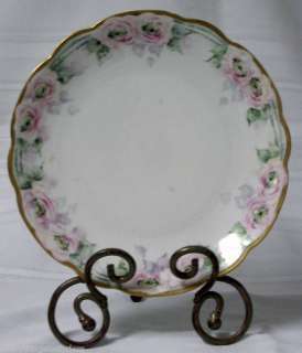Austria 8 1/2 China Plate Pink Roses  