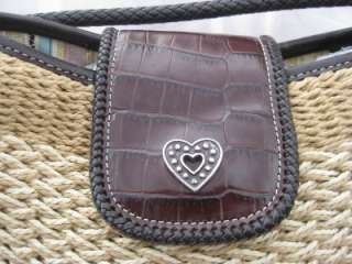   Natural Tan Brown Straw Heart Sydney Bag Spring Summer Handbag