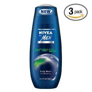  Nivea For Men Energy Body Wash, 16.9 Ounce Bottle 