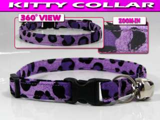 Breakaway SAFETY CAT Collar * Purple Leopard New *  