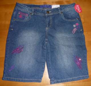 Girls Adjustable Waist Denim Jean SHORTS Plus Size 10.5 12.5 14.5 16.5 