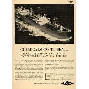  1954 Ad Dow Chemicals S. S. Marine Dow Chem Ship 
