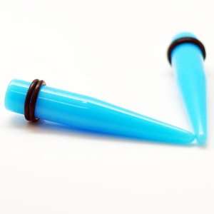  Sky Blue Neon Ear Taper & Stretcher Gauge Ear Plugs ~ 7/16 