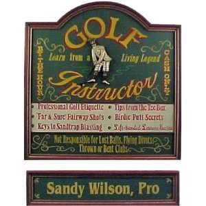  Personalized Golf Instructor Sign 