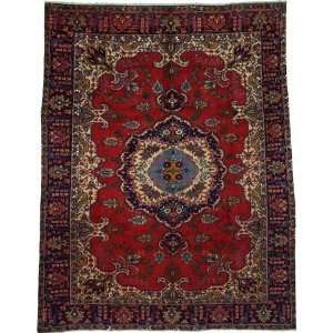  123 Red Persian Hand Knotted Wool Tabriz Rug Furniture & Decor