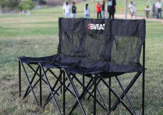 Seat Folding Bench Chair w/ Back and Mesh  