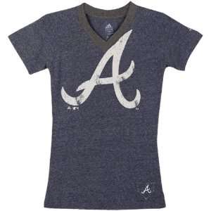   Braves Youth Girls Home Plate T Shirt   Navy Blue