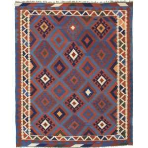  81 x 100 Blue Persian Wool Kilim Rug