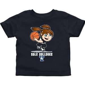   Yale Bulldogs Toddler Girls Basketball T Shirt   Navy Blue Sports