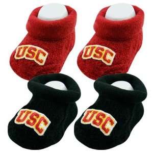  USC Trojans Infant Cardinal & Black 2 Pack Bootie Socks (0 