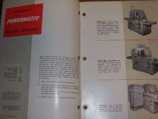 Vtg Cincinnati Milling Machine Catalog~Powermatic~Tool  